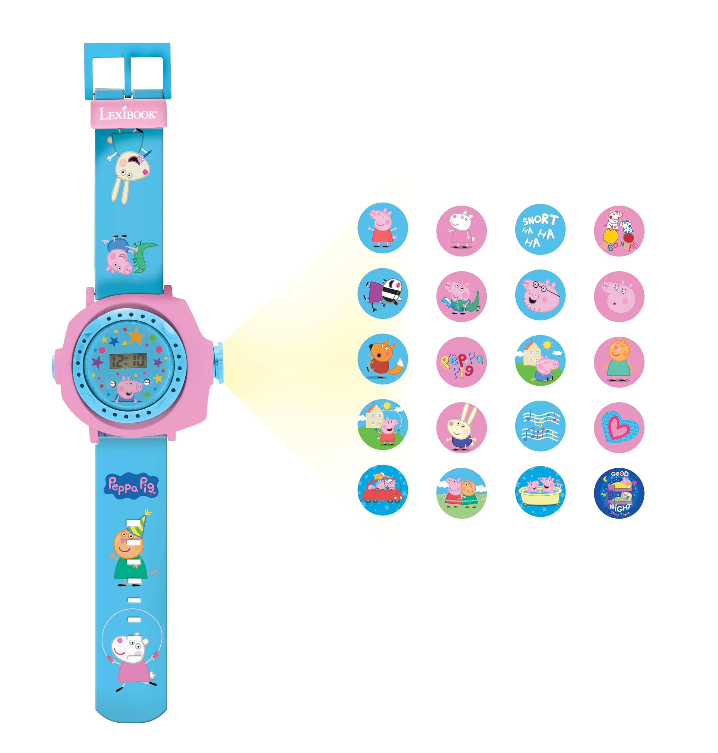 Montre Peppa Pig Projecteur Pour Enfants - 20 Images à Projeter, Bracelet Ajustable, Écran Digital