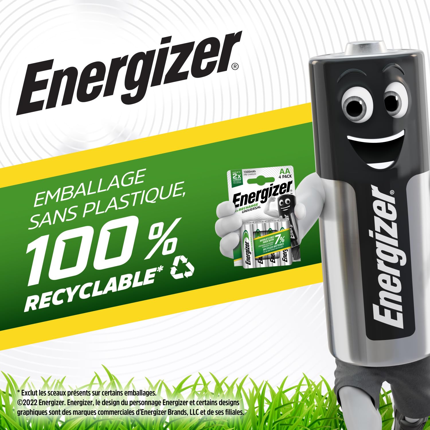 Energizer Piles Rechargeables AA 1350 mAh NiMH Lot de 4