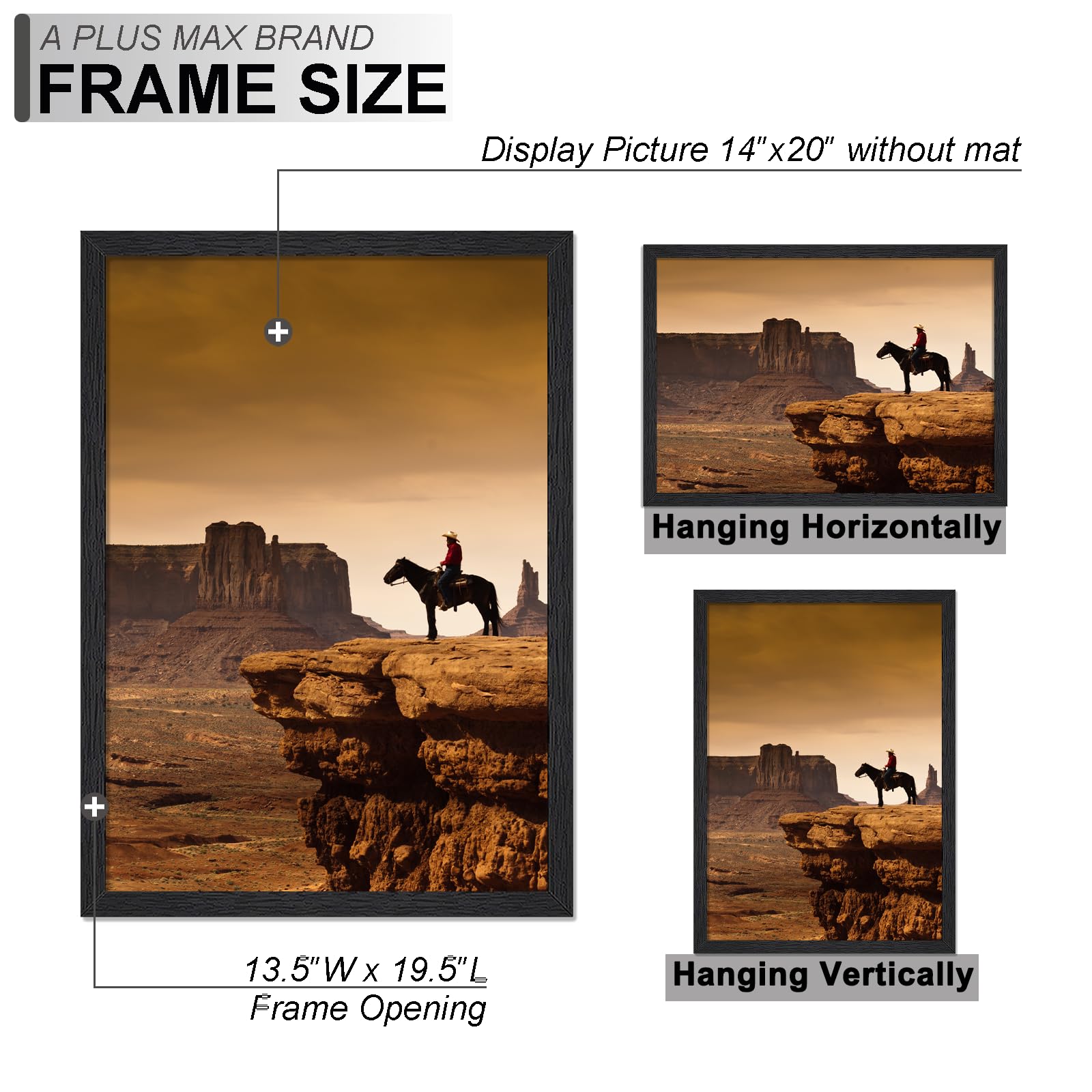 Amazon.com - A PLUS MAX 14x20 Picture Frame, Black Engineered Wood