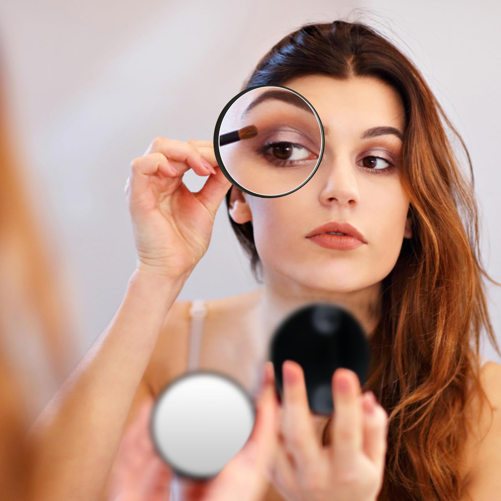 Specchio Da Trucco Con Ingrandimento 10x, Magnifier Con Ventose E Pinze In Acciaio Inox, Lente Di Ingrandimento Da Viaggio Per Trucco, Rasatura E Indossare Lenti A Contatto