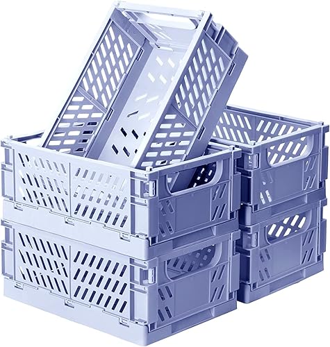 monomono Paquete de 5 mini cestas de plástico para organizar, cajas plegables plegables para almacenamiento y organización, almacenamiento en el