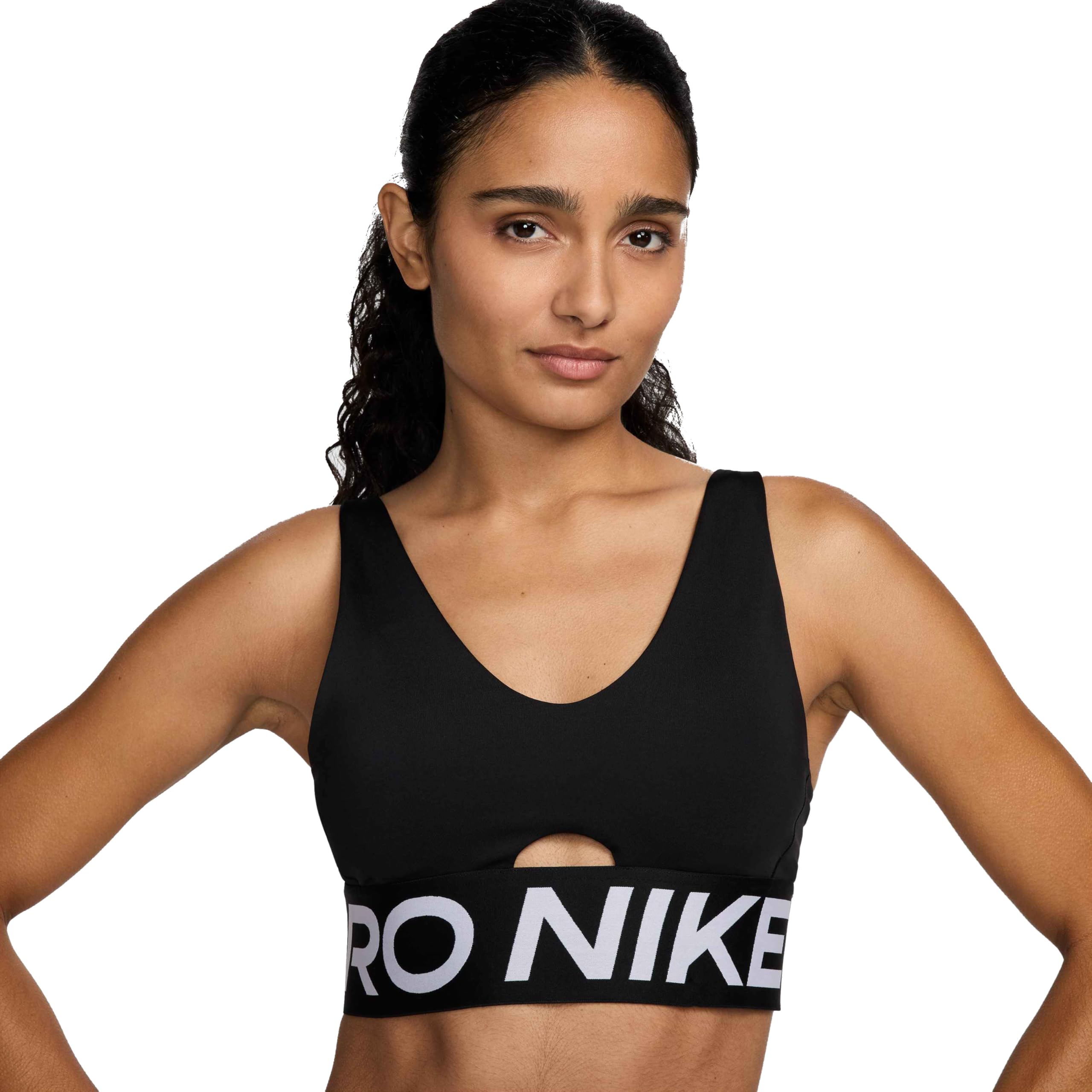 Nike Women's Black Indy Plunge Bra Ld61 in Size 8, Sports Direct