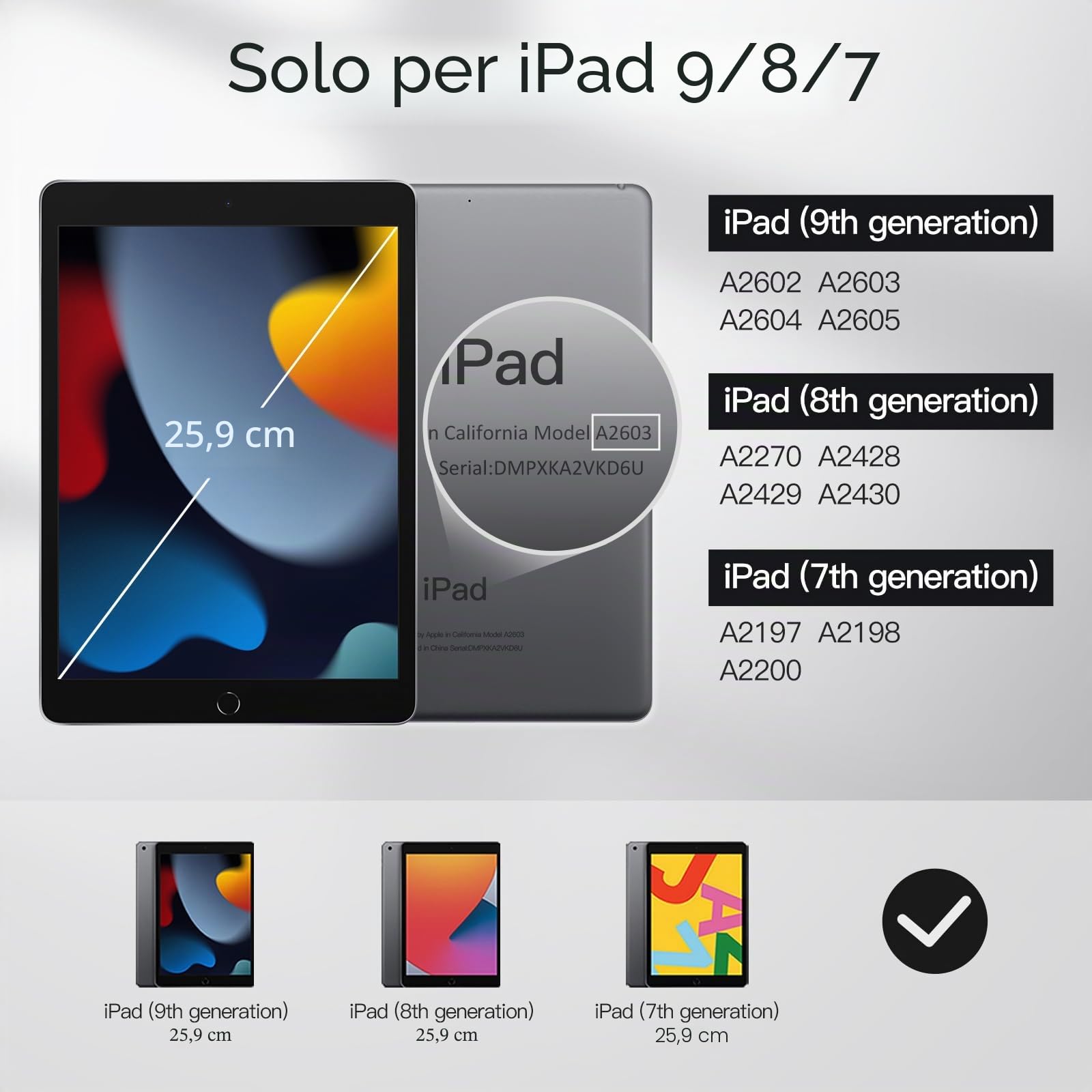 JETech Custodia iPad 10,2 Pollici 2021/2020/2019 9/8/7 Generazione Cover Auto Svegliati/Sonno Nero
