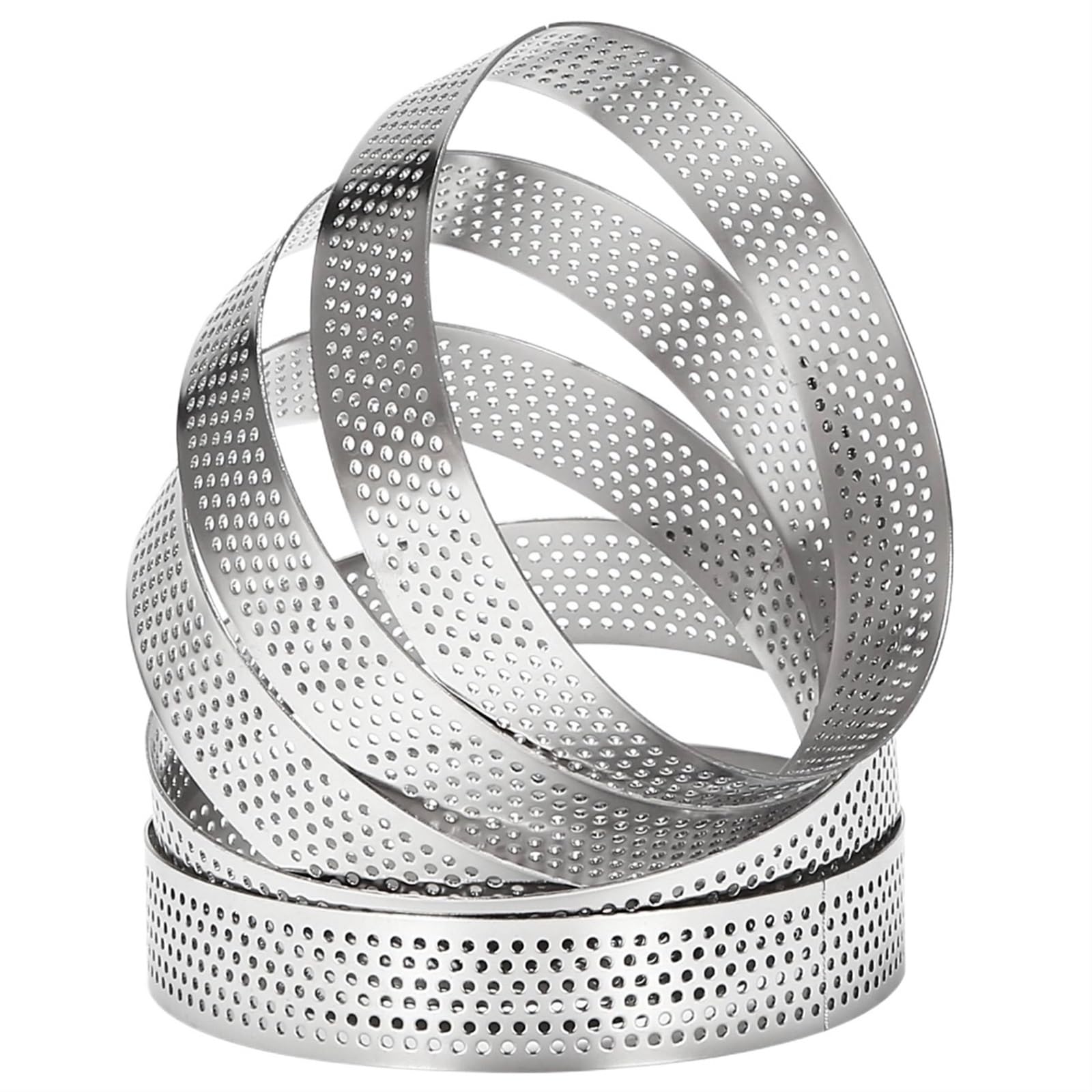 Moule à Tarte Circulaire en Acier Inoxydable avec Trous for aux Fruits et gâteaux Cercle à Tarte