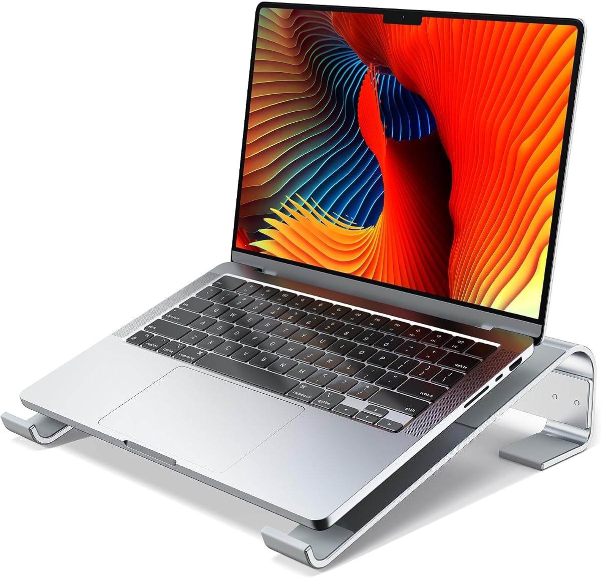 Soporte para computadora portátil para escritorio, elevador de aluminio para computadora portátil, soporte ergonómico para computadora compatible con MacBook Pro/Air, Dell, HP, Lenovo, 10-17.3'' (Plata)