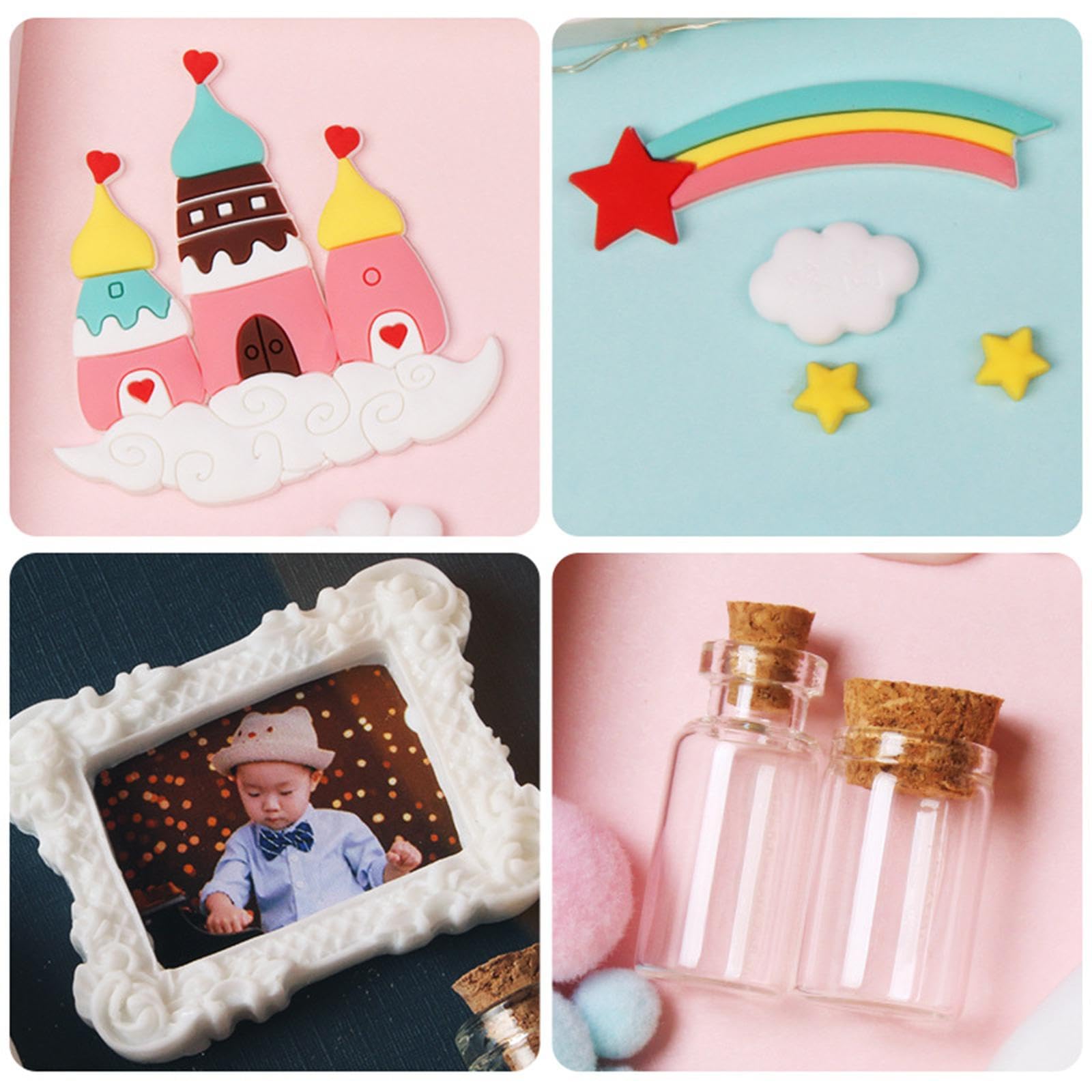 Cornice portafoto per bambini, kit fai da te per impronte di mani e impronte di mani per neonati, regalo con confezione regalo, rosa
