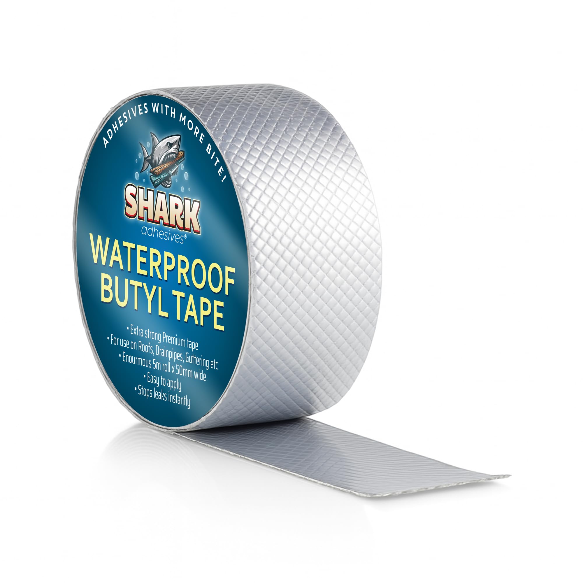 Shark Adhesives Waterproof Butyl Tape 5m x 5cm, Strong Tape for Gutter Repair Leaking Gutter Sealant