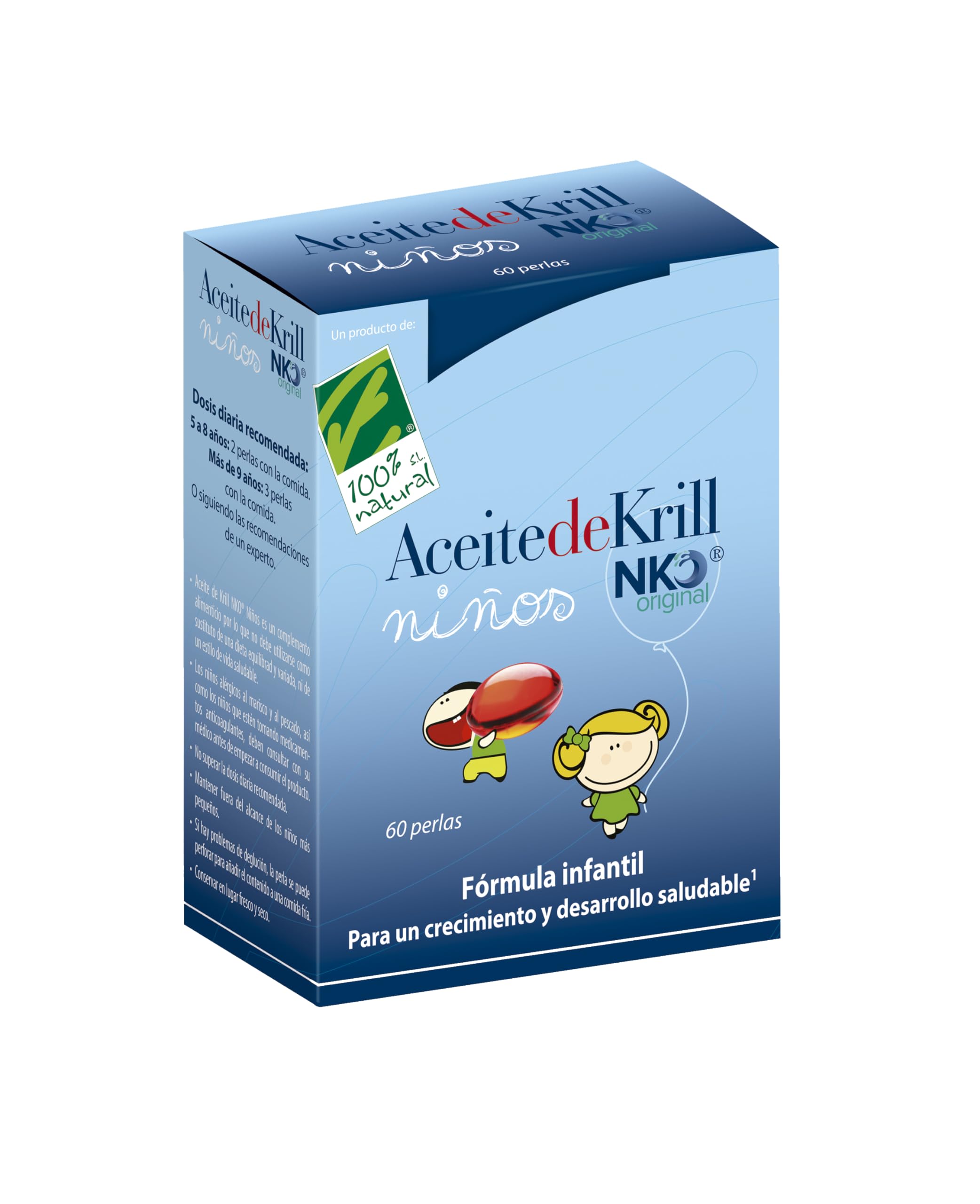 Krill Lot de 60 capsules d'huile 100% naturelle pour enfants