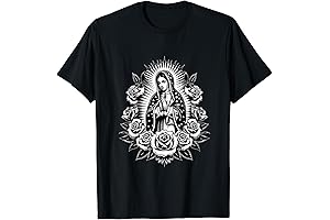 Virgen de Guadalupe Virgin Mary Virgencita Floral T-Shirt