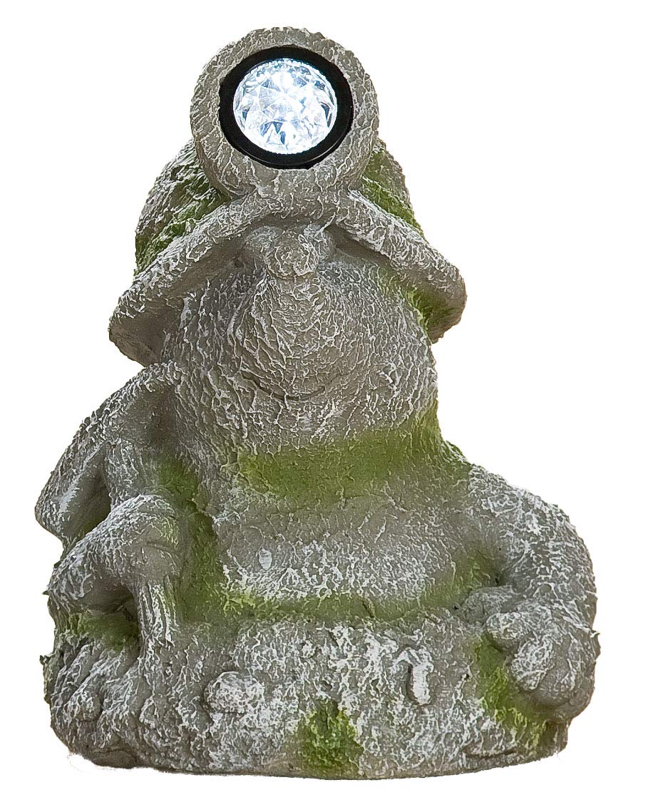 Statuette de jardin taupe pour décorer une terrasse chaleureuse avec éclairage LED