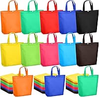 Paterr 150 Pack Reusable Grocery Bags Bulk - Large Non-Woven Tote Bags with Handles, Foldable Multicolor Shopping Totes, 15x12.6x4 Inches