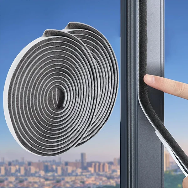 66 Feet Brush Weather Stripping,Door Brush Seal Strip,Door Soundproofing Strip,Window Noise Blocker,Self Adhesive Draft Blocker,Dust Stopper Winter,Grey,0.2 in Brush x 0.35 in Backing