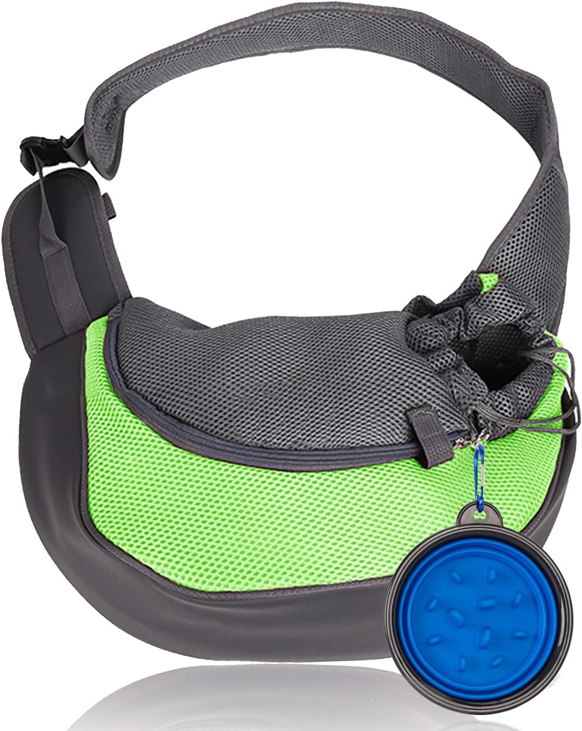 SUKCESO Dog Sling Carrier Bag. Mesh Travel Front Carrying Backpack for Small Pets Cats Puppies Less Than 11 pounds with Free Slow Feeder…