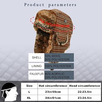 Unisex Winter Trapper Hat Cold Proof Keep Warm Hat with Ear Flaps