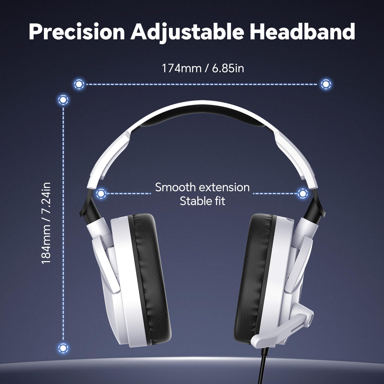 Cuffie Gaming Cablate Stereo Bass Deep - Microfono Flip-to-Mute, Cuscinetti Auricolari in Memory Foam, Cuffie Over-Ear LED RGB, Controllo Volume, Jack 3.5mm+USB, per PS4 PS5 Xbox One PC Switch Laptop