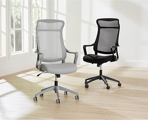 Miniatura 7 de Realspace Lenzer - Silla de oficina de malla con respaldo alto, gris, compatible con BIFMA