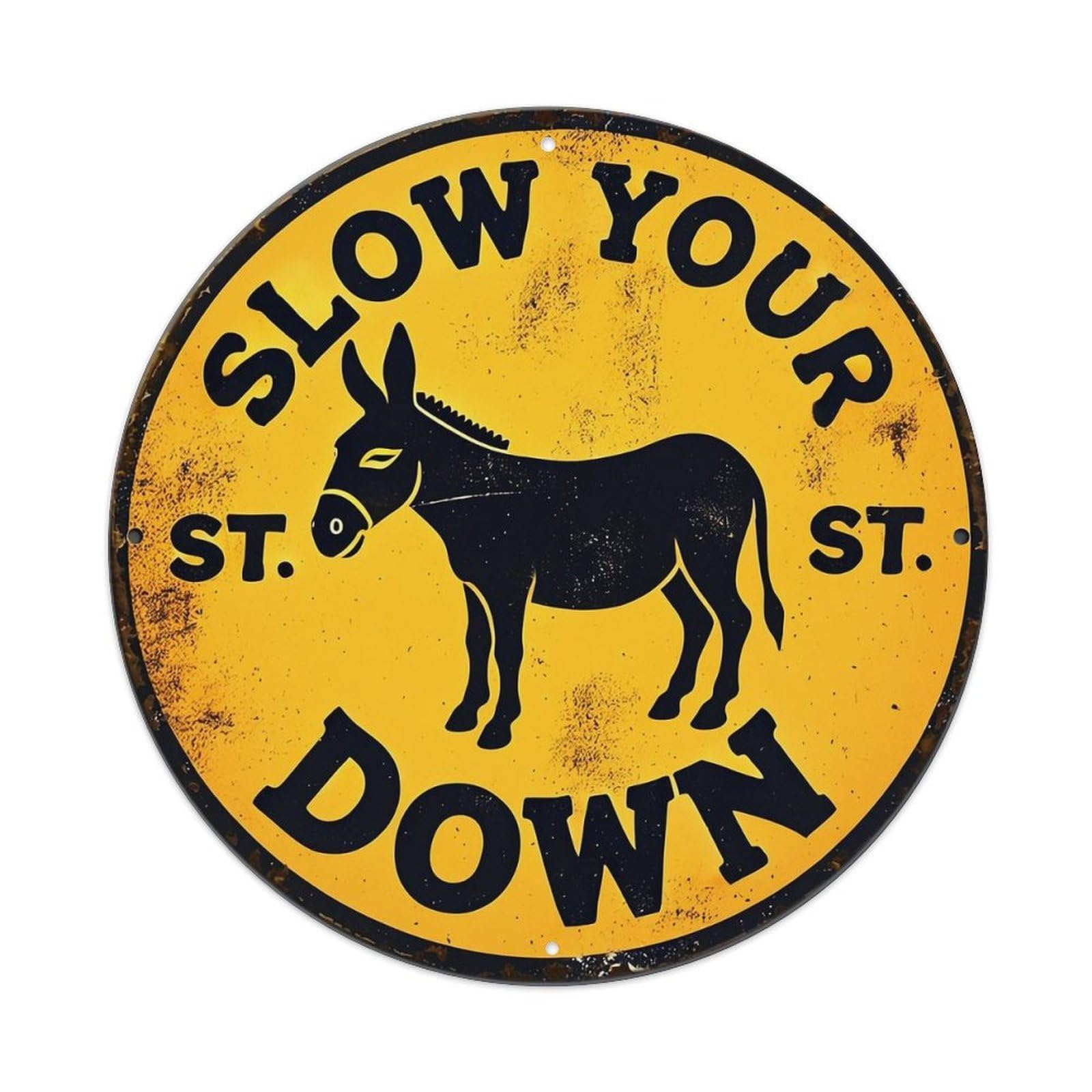 Jdyansheng Vintage Slow Your Down Donkey Sign_2 Tin Sign Metal Poster Metal Signs For Home Man Cave Bar Cafe Kitchen Laundry Room Wall Decorations 8X8 Inches