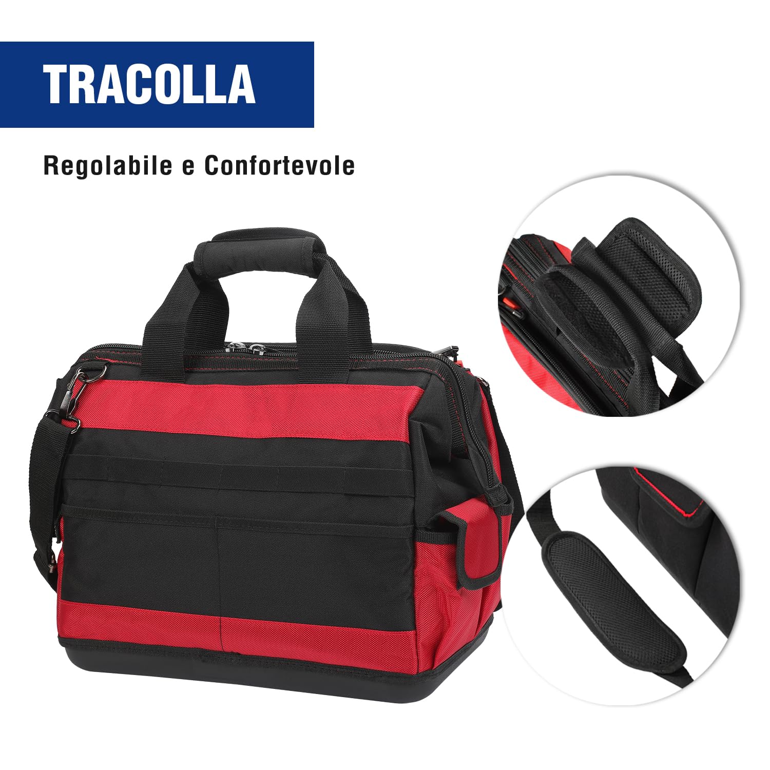 WORKPRO Borsa Porta Utensili da Lavoro 16”, 39 Tasche Borsa per Attrezzi con Tracolla Regolabile