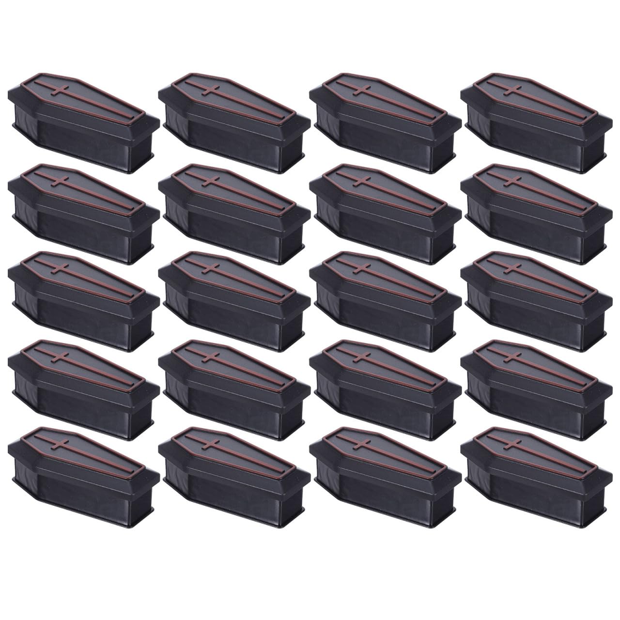 Cabilock 20 Pcs Mini Coffin Boxes, Black Halloween Decorations and Props