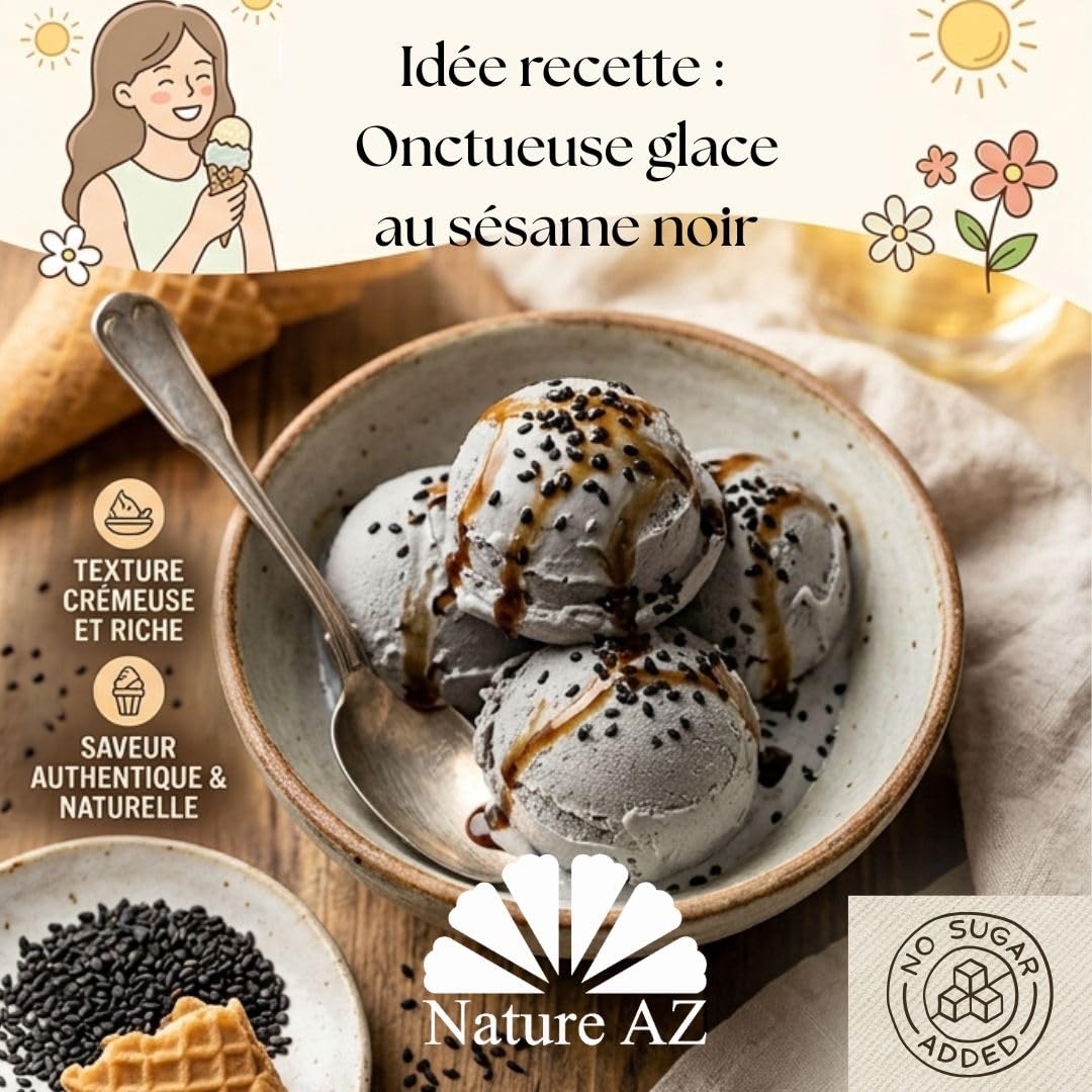 Nature AZ Black Latte Bio Sésame Noir Sans Charbon Actif 145g