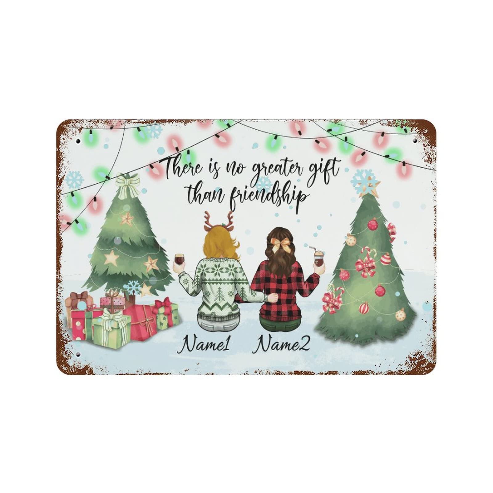 Panneau en métal personnalisé idée cadeau Noël originale pour vos amis