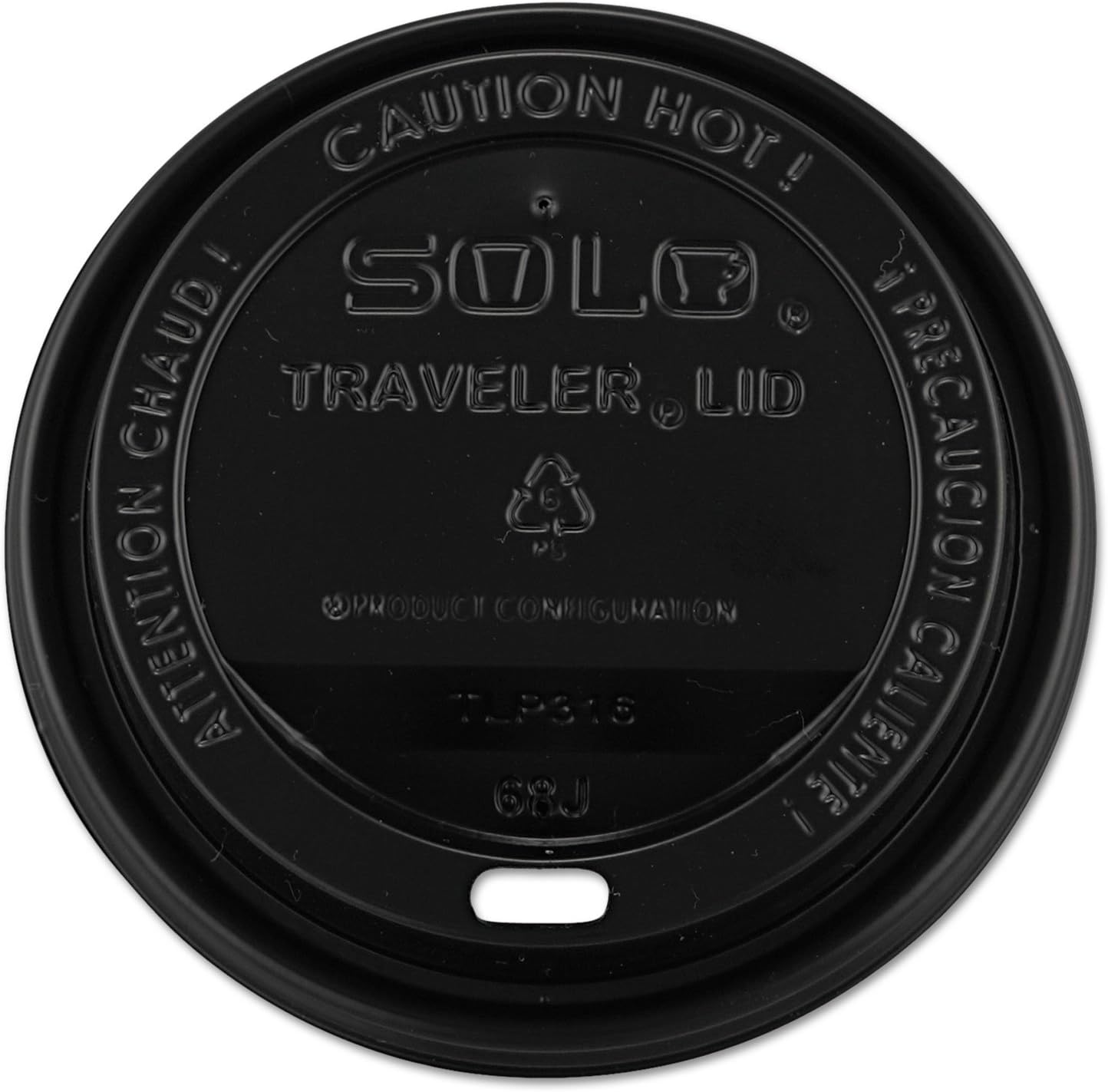 Solo TLB316-0004 Black Traveler Plastic Lid - For Solo Paper Hot Cups (Case of 1000)