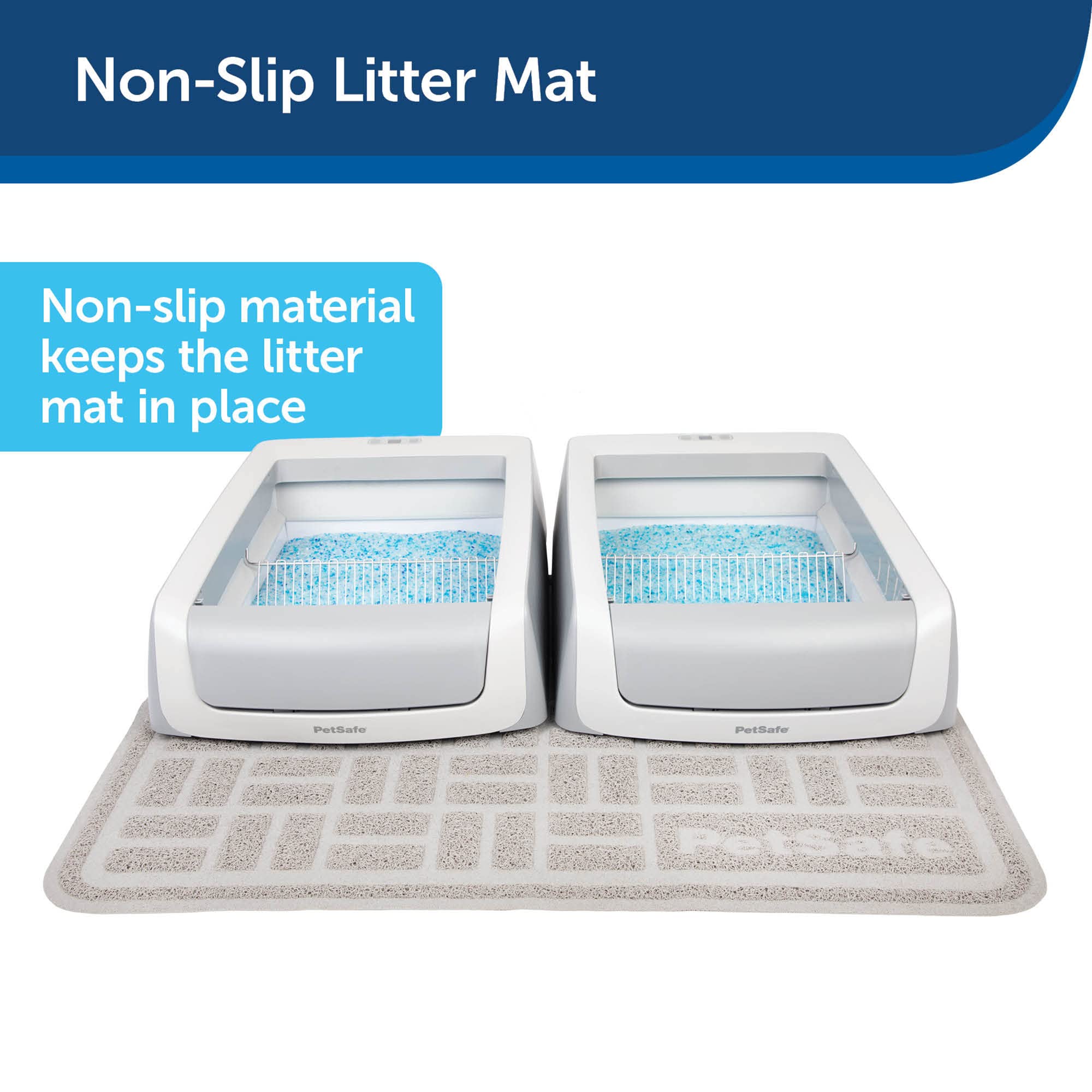 PetSafe ScoopFree Crystal Pro Legacy Self-Cleaning Automatic Litter Box - Uncovered Motion-Sensing Cat Box with Integrated Health Counter - Includes 1 Disposable Crystal Litter Tray: Large (Pack of 1) Litter Mat