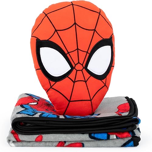 Miniatura 3 de Spiderman Nogginz - Juego de ropa de cama de 2 piezas de manta y almohada de 40 x 50 pulgadas para niños, súper suave