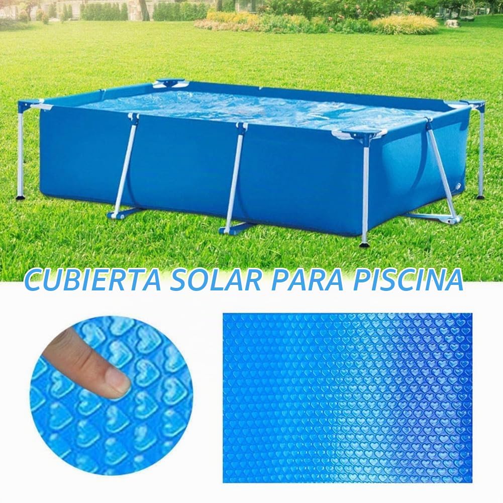 Cubierta Solar Piscina Rectangular, Cubierta De Burbujas para Piscinas, Manta Térmica Espesor, Cobertor De Verano Isotérmico para Ahorro Energético (300x200cm)