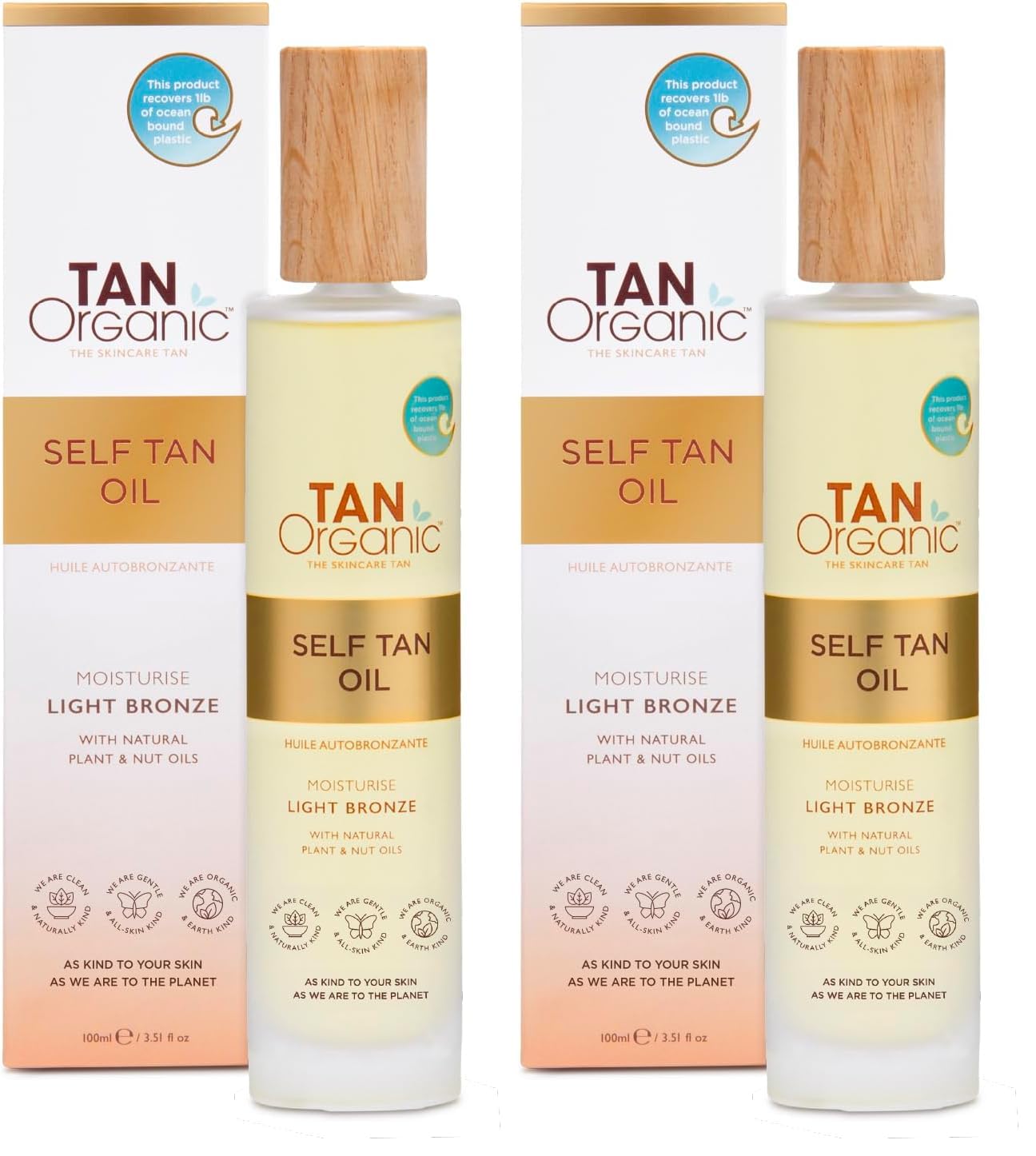 TanOrganic Selbstbräunungsöl, Selbstbräuner Zertifiziert Bio Natürlich Vegan 100ml (Packung mit 2)