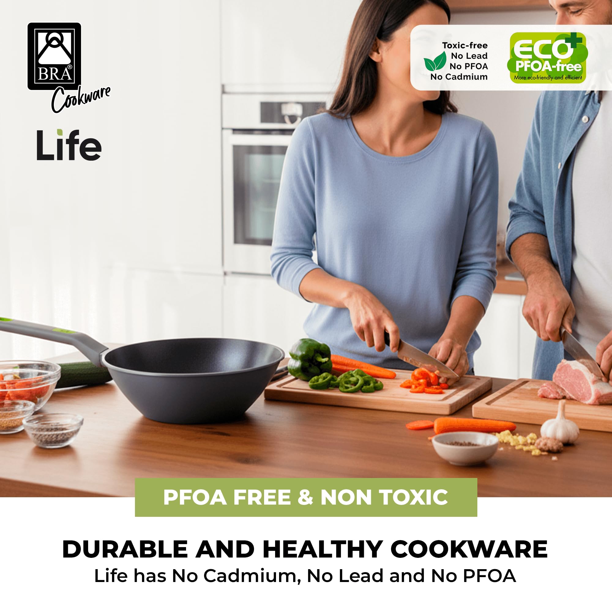 BRA Wok Aluminio Fundido Life ø 28 Cm