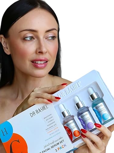 Miniatura 3 de Vitamina C, retinol y ácido hialurónico completo de suero facial hidratante reparador, tamaño (1.01 oz x paquete de 3 sueros faciales)