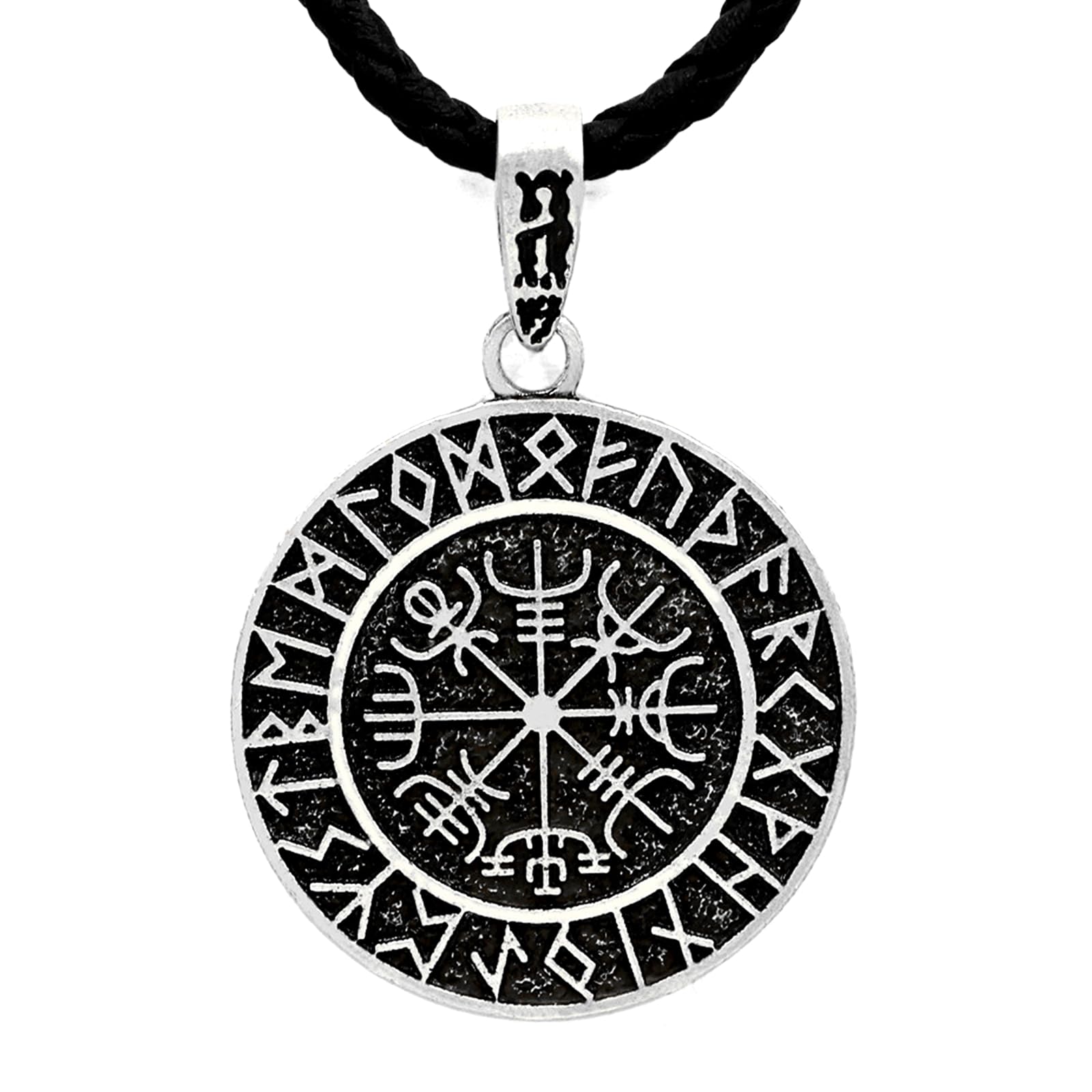 Leprato Norse Viking Talisman Necklace Nordic Rune Amulet Pendant Viking Jewelry Gift for Men Women