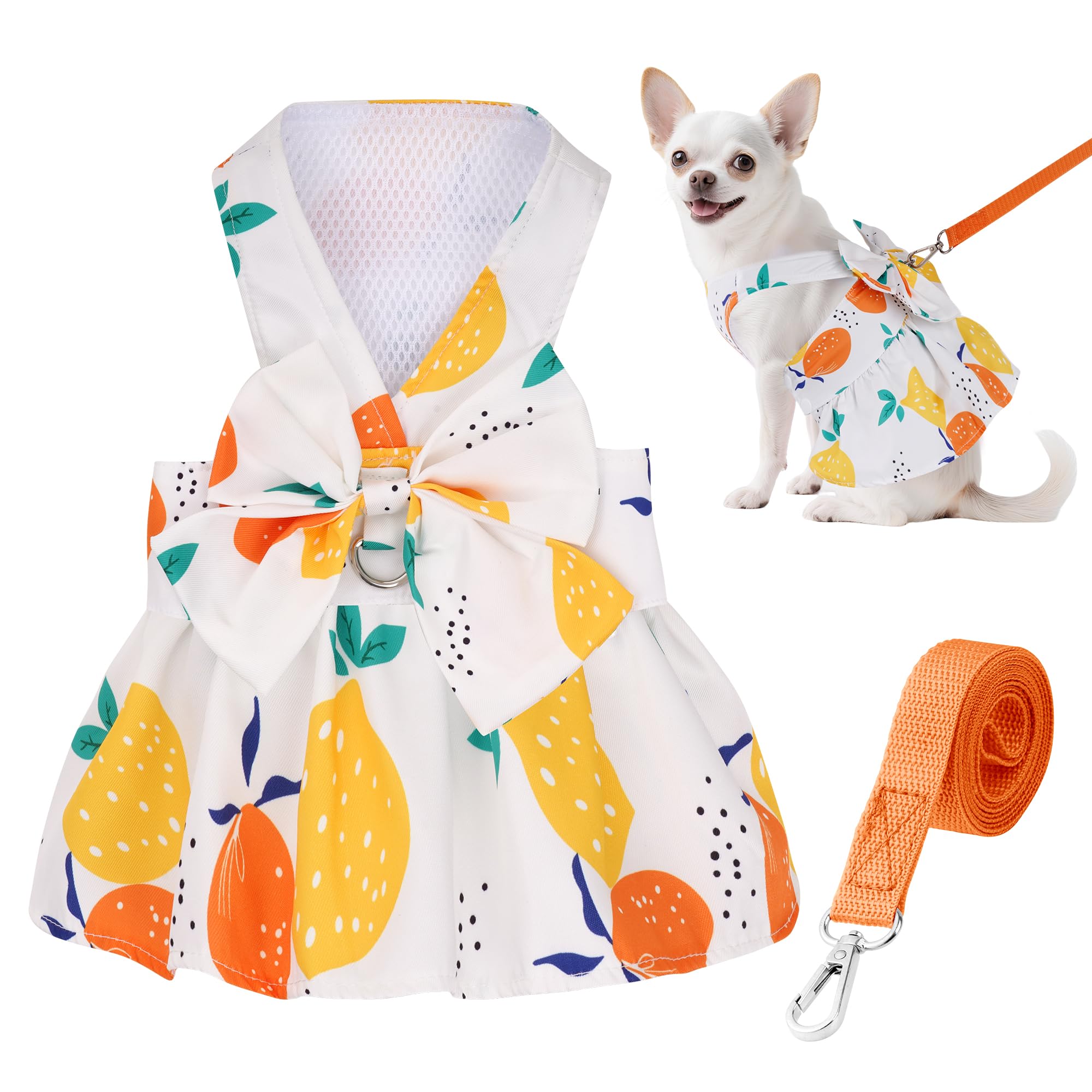 Dog Floral Bowknot Dress Cute Puppy Dress Pet Outfits for Puppy Cat Spring Summer