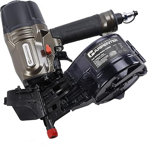 Miniatura 5 de CCN65 Clavadora neumática de revestimiento de bobina de 15 grados 1-12 a 2-12 con ajuste de profundidad sin herramientas, impulsa clavos de