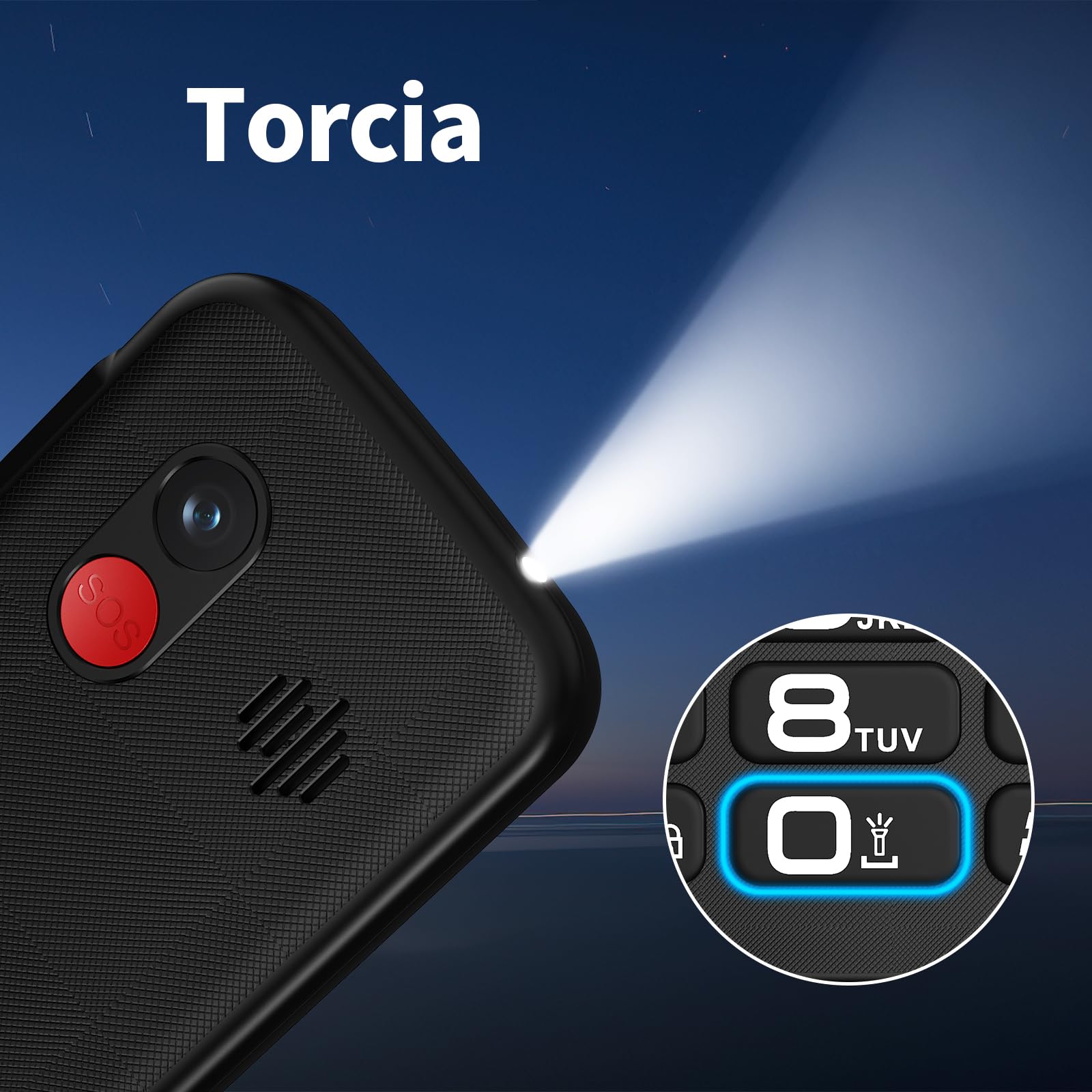4G Telefono Cellulare per Anziani con Tasti Grandi, Ampio Display IPS da 2,4", Telefoni per Persone Anziane Facile da Usare, Doppio Slot per Nano SIM, Funzione SOS, Chiamata Rapida,Base di Ricarica