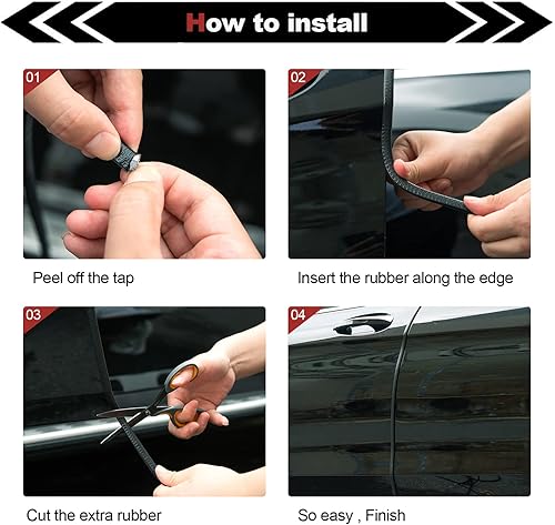 Miniatura 4 de Car Door Edge Protector,Rubber Car Door Protectors No Glue Car Accessories Rubber U Shape Car Trim Door Protectors Seal for Sedan, Trucks, SUV, ATV,