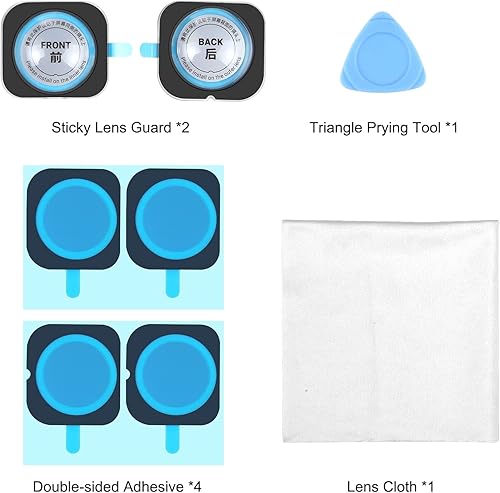 Miniatura 7 de Puluz Compatible con Insta360 X3 - Protectores de lente adhesivos de vidrio templado óptico para Insta 360 X3 impermeable 360 accesorios de cámara