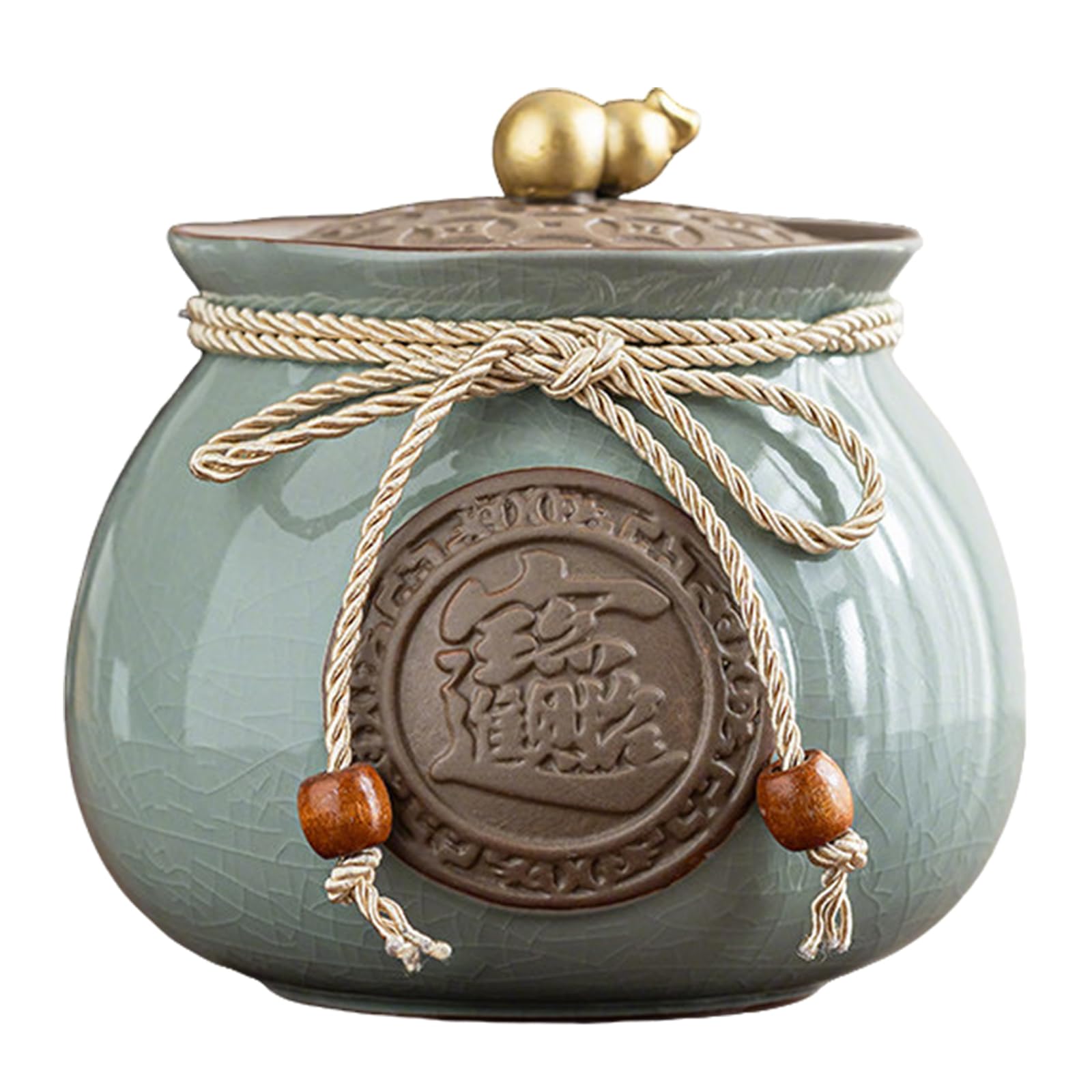 Upgbrf B Airtight Ceramic Tea Canister Art Jar 900Ml Capacity Hand-Painted Decorative Kitchen Storage Jar Unique Cultural,