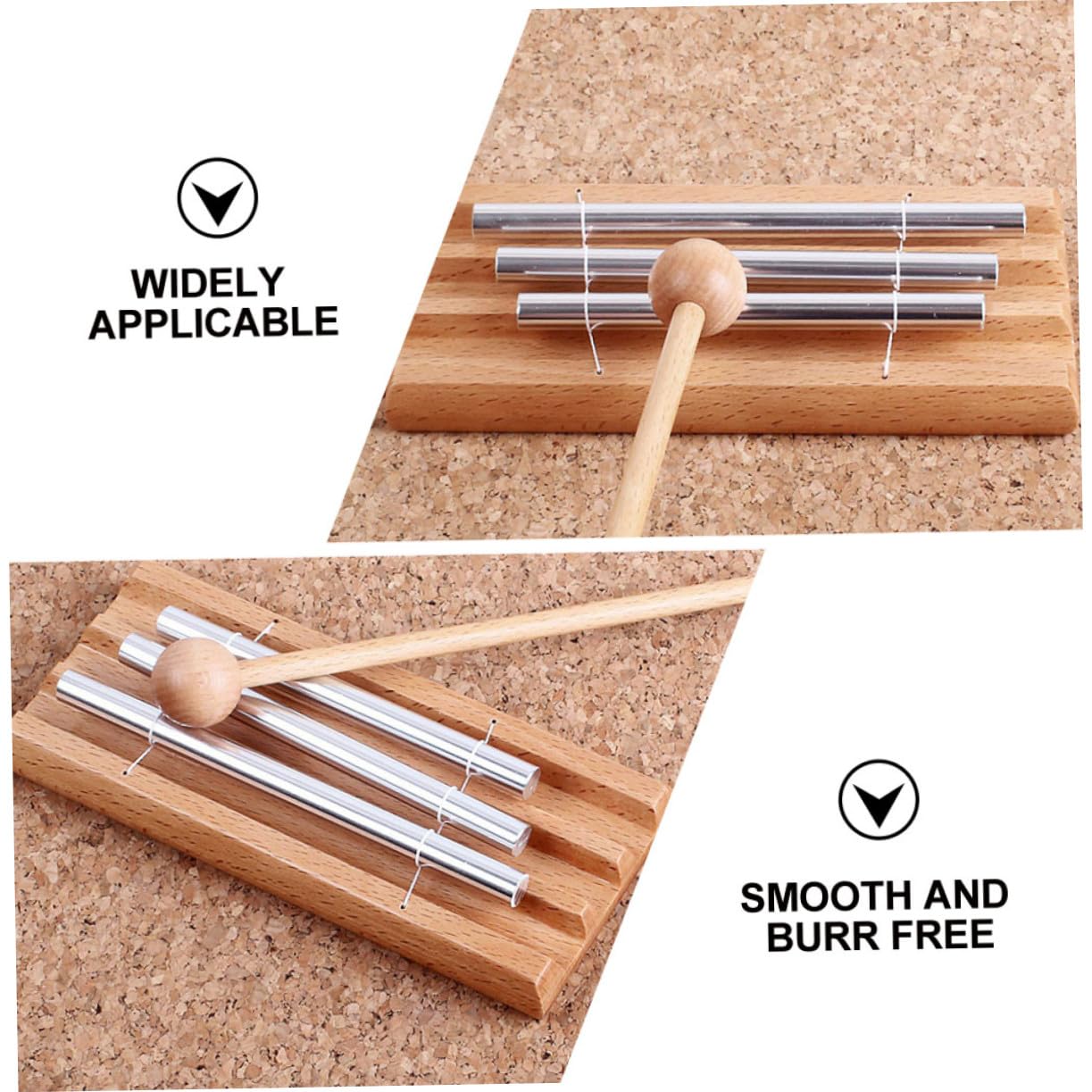 Campanas de Mesa de Tonos para Instrumento de Percusión Educativo con Sonido y Base Pulida para Aula y Meditación