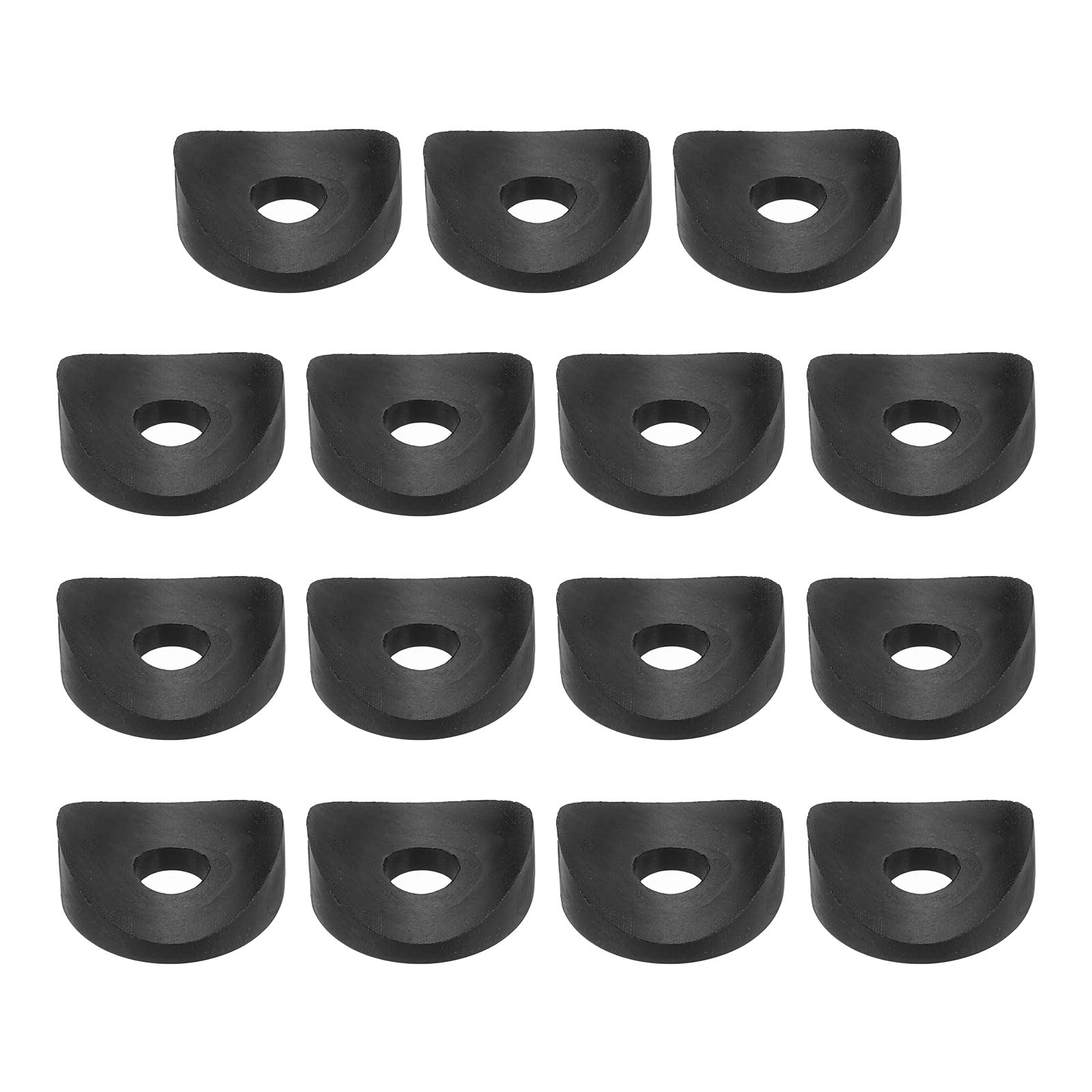 sourcing map 60Pcs Plastic Round Washers, 6mm x 19mm x 3mm Black PE Concave Washer Spacer Hardware Machine Fastener for Round Tube Fixing