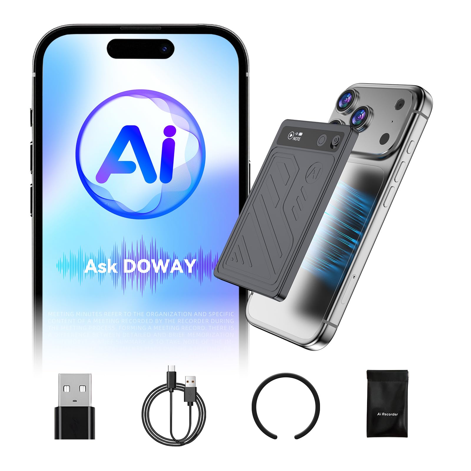 Hagibis Magnetic AI Voice Recorder