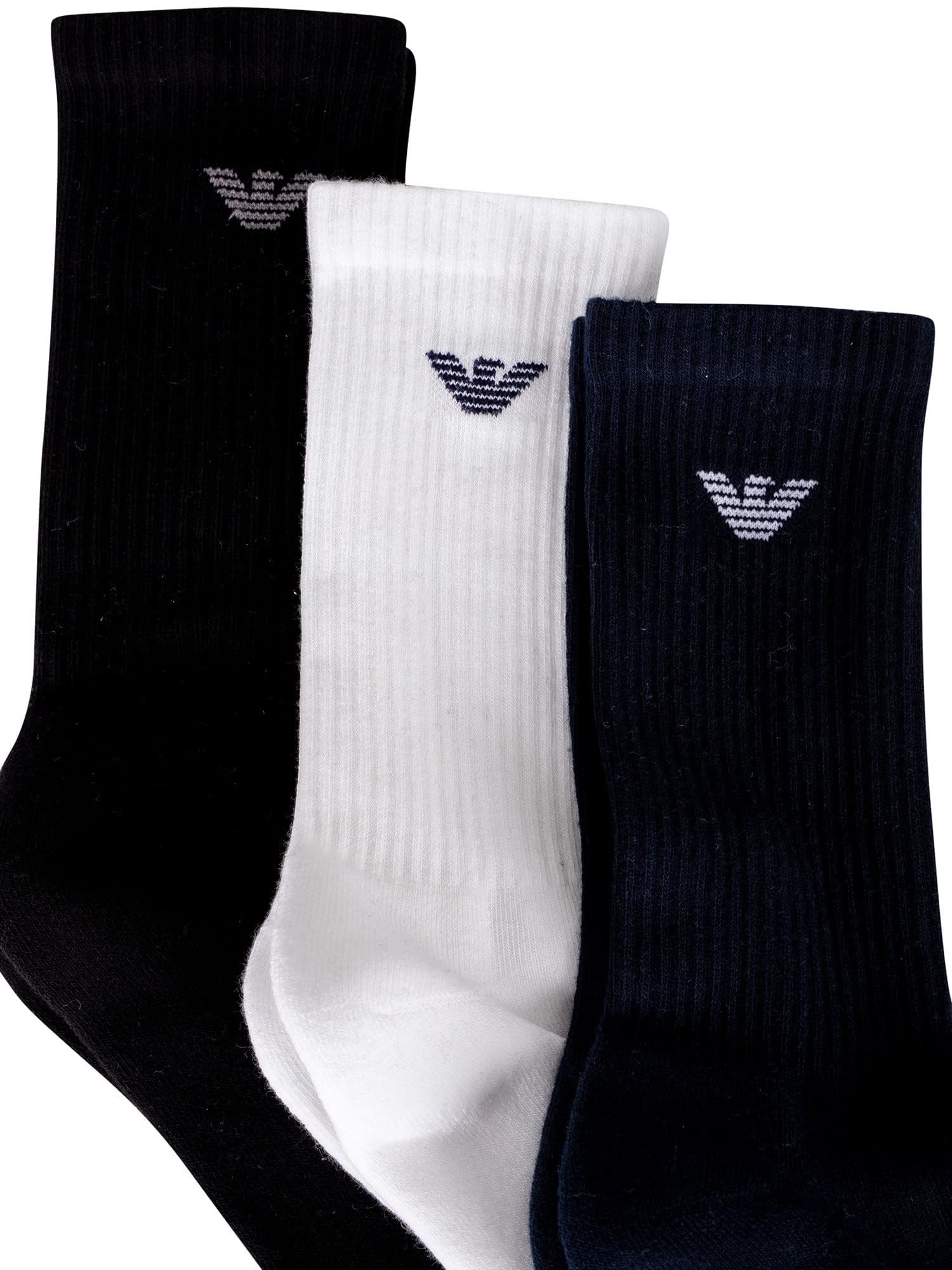 Emporio Armani 3-pack Medium Socks Sporty Terrycloth Pack de 3 calcetines medianos Hombre