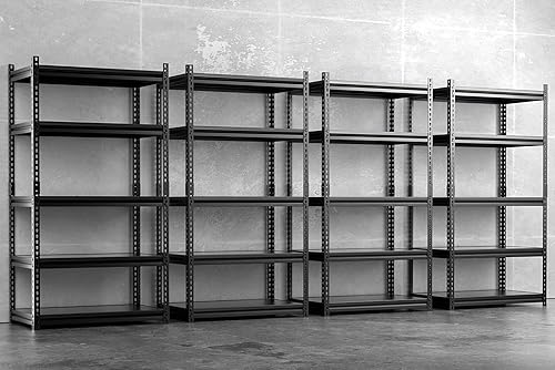 ZIKEBTUY Estantes de almacenamiento de garaje, estantería ajustable de metal resistente de 5 niveles, estante de almacenamiento para organización de