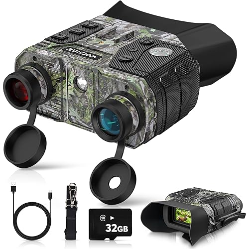 Night Vision Goggles, 4K Night Vision Binoculars for Adults, 36MP, 1300FT Range,8X Digital Zoom, Flashlight & Compass, 5000mAh Battery, Infrared Vision, 32GB Card, for Camping & Security