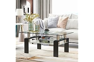 Meihua: Mesa de cristal elegante y moderna para adornar tu sala de estar