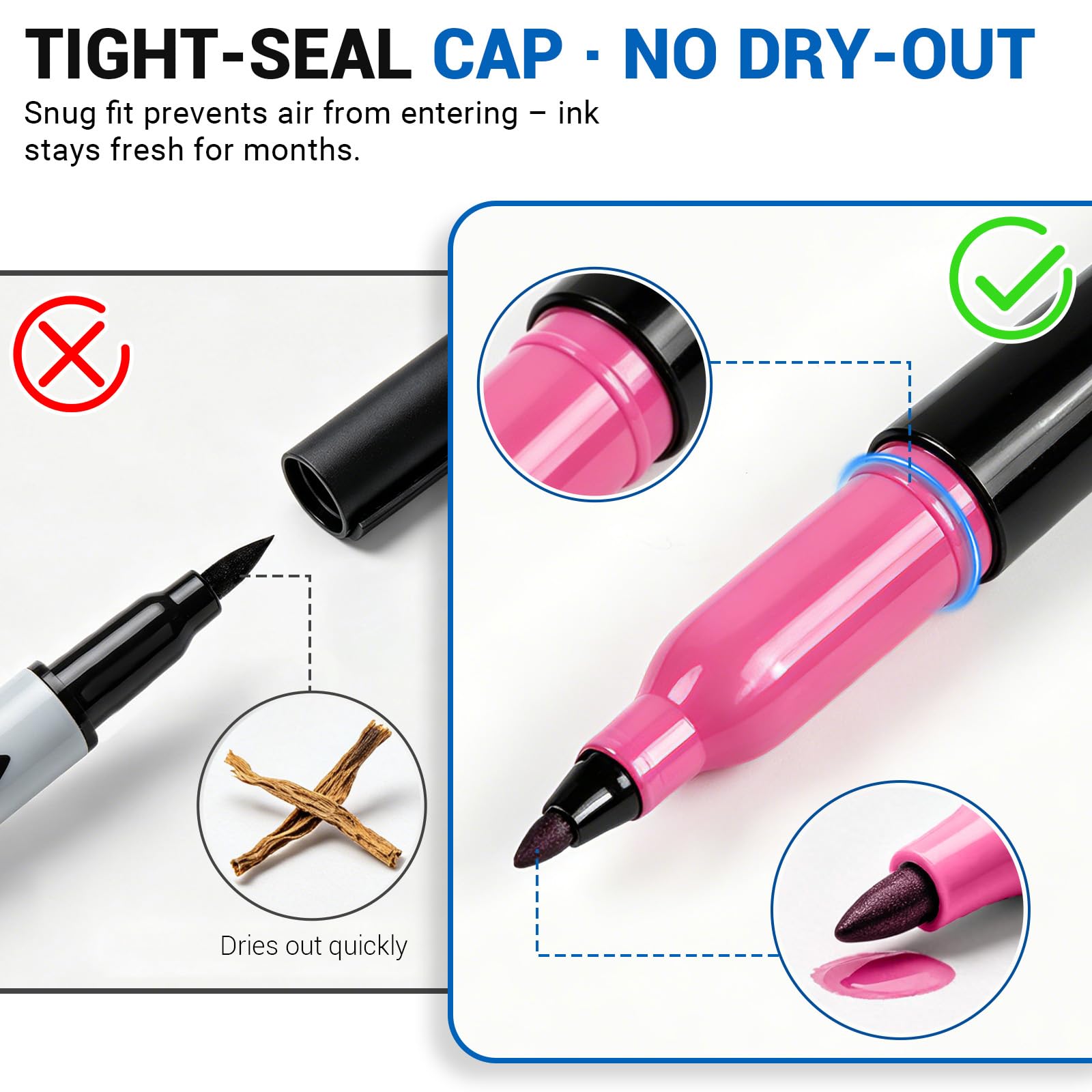 SFAIH Magnetische, trocken abwischbare Marker, ultrafeine Spitze, 0,7 mm feine Spitze, dünne Marker für detaillierte Kalender und kleine Raster, geruchsarme Whiteboard-Marker mit Radierkappe für