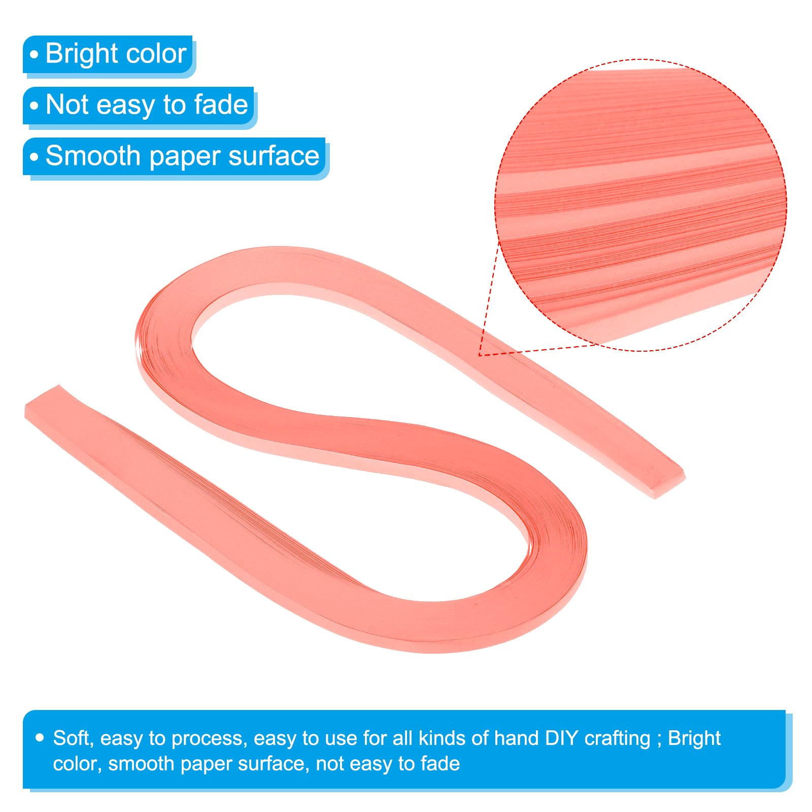PATIKIL 120pcs Quilling Strips Paper 3/16"(5.2mm) 21"(54cm) Origami Paper Quilling Strip for Art DIY Hand Craft Christmas Bright Pink - Image 3