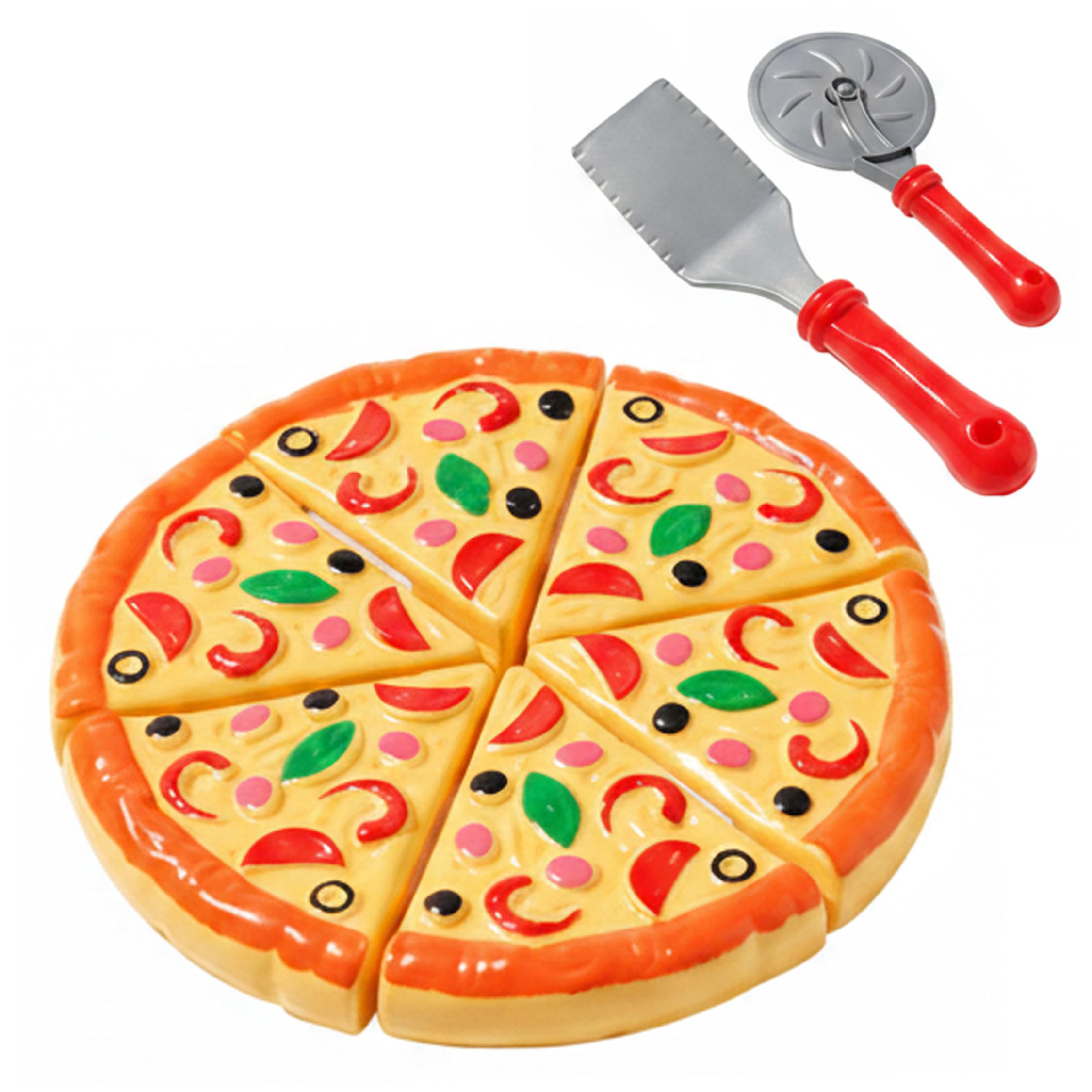 Kids Kitchen Accessories 3-piece Kids Pizza Play Set Play Kitchen Accessories With Pizza Cutter & Shovel For Imaginative Pretend