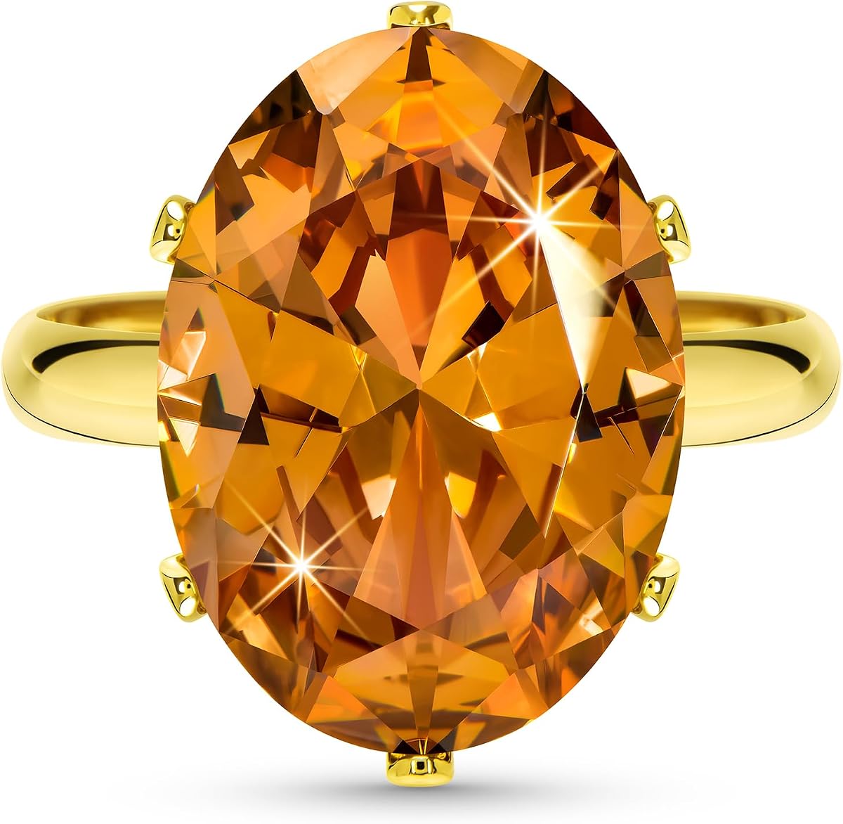 Cubic Zirconia Imitation Diamond Moissanite Rings for Women, 14K Gold/Rose Gold/Silver Adjustable Chunky Ring, Costume Rhinestone Jewelry for Wedding Engagement